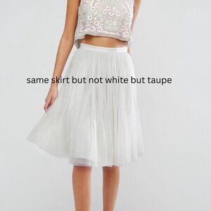 STUNNING EMILY IN PARIS, TAUPE SKIRT OF LAYERED TULLE, LINED, 8, BALLETCORE